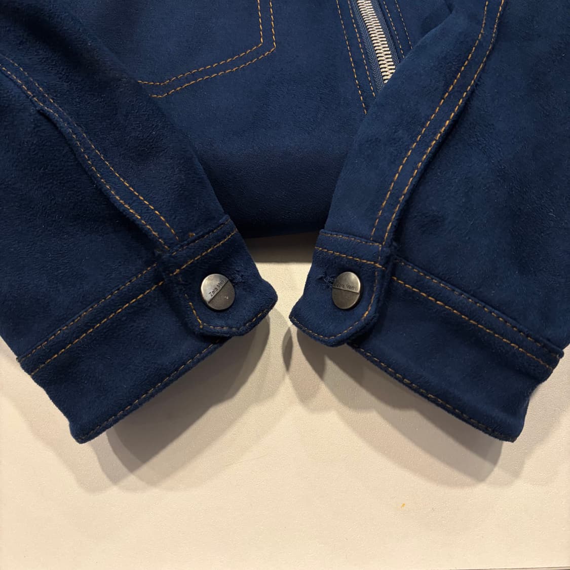 [L] 자라 스웨이드 트러커 자켓 블루 D378 상품이미지5