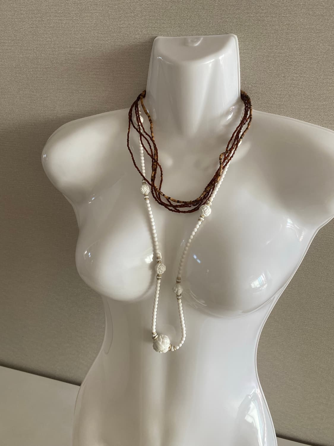 화이트 비즈 로즈 목걸이 y2k 빈티지 상품이미지7