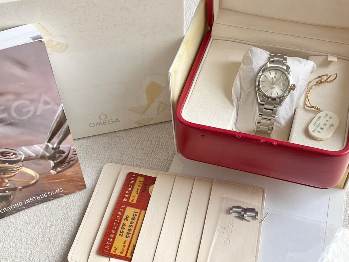 오메가 여성용 아쿠아테라 29mm 2577.30 은판 쿼츠 여성용 상품이미지2