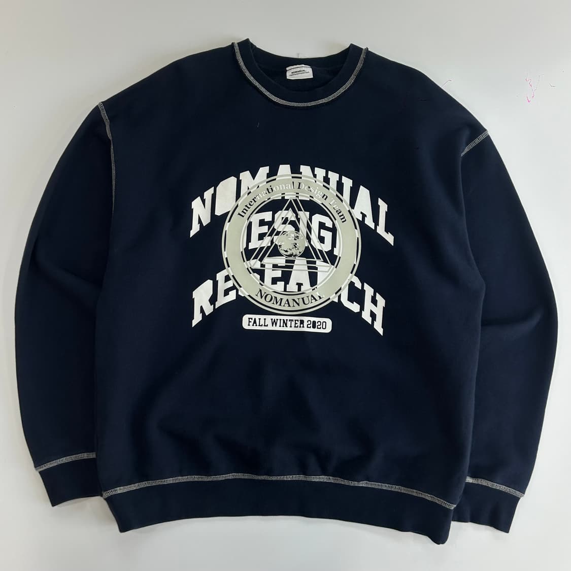 NOMAUAL 노메뉴얼 A.GPH 네이비 맨투맨 상품이미지3