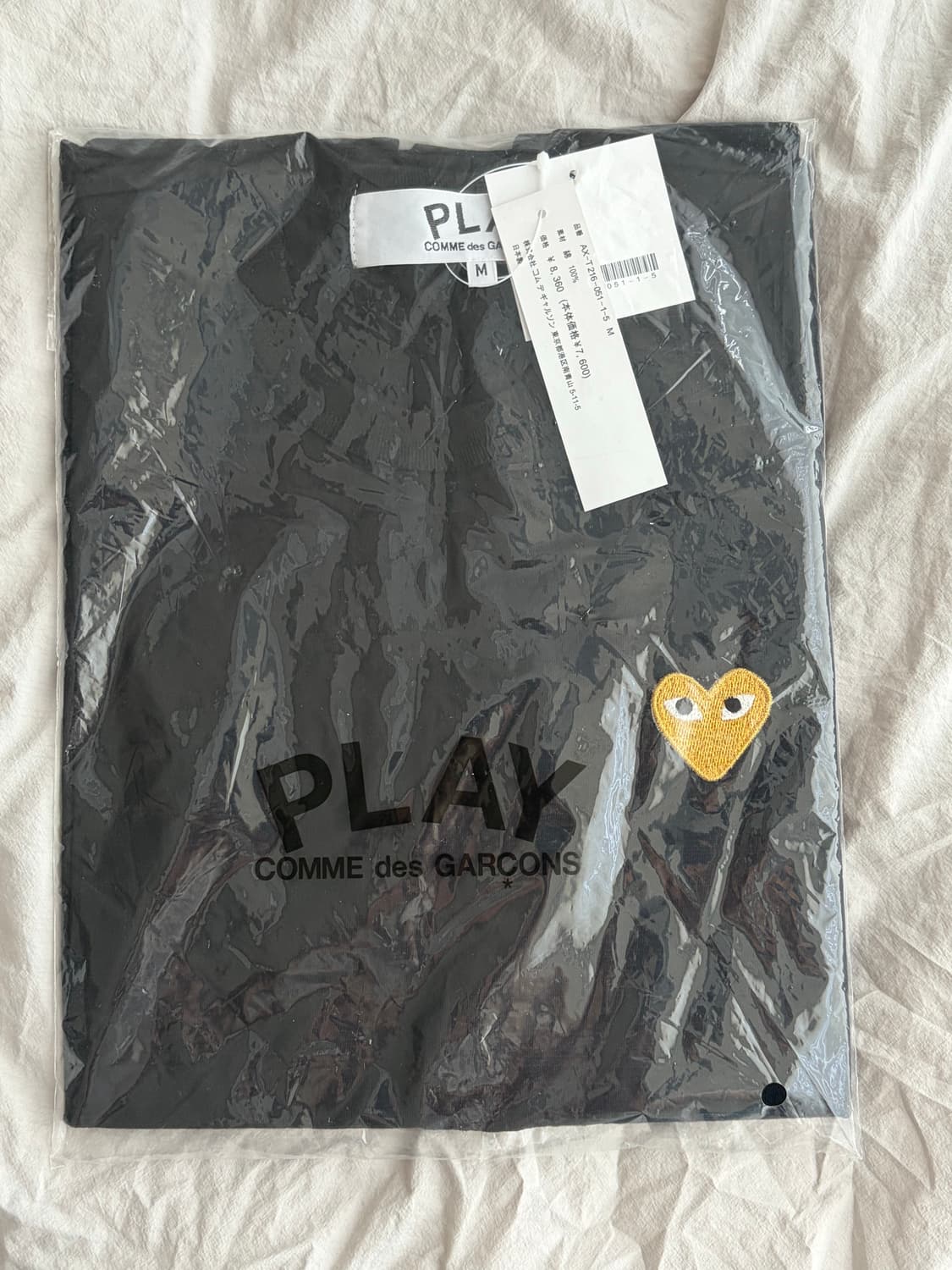 꼼데가르송 / 골드하트와펜 반팔티 블랙 / m 상품이미지2