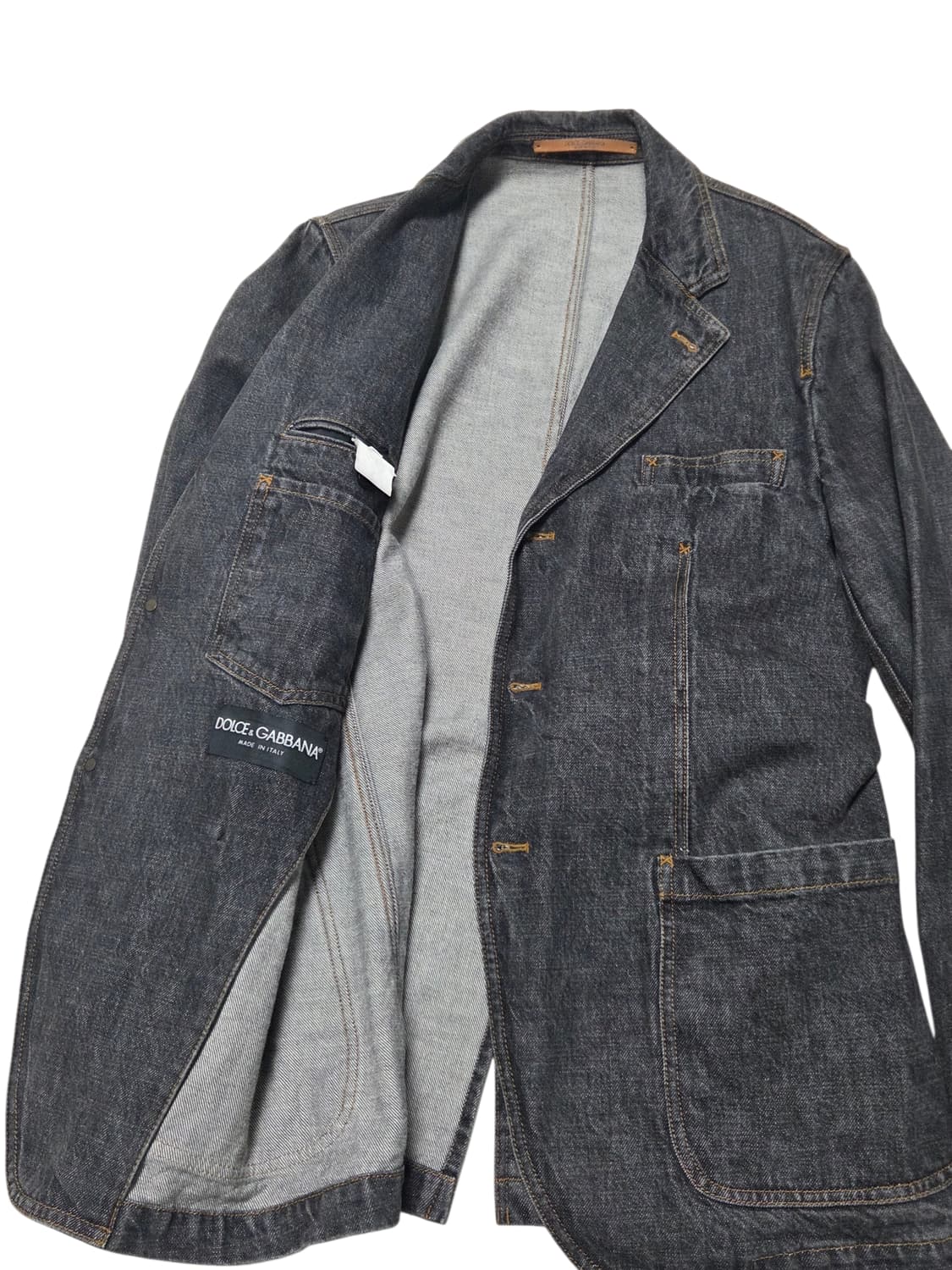 90s 돌체앤가바나 워싱 데님 블레이저 상품이미지4