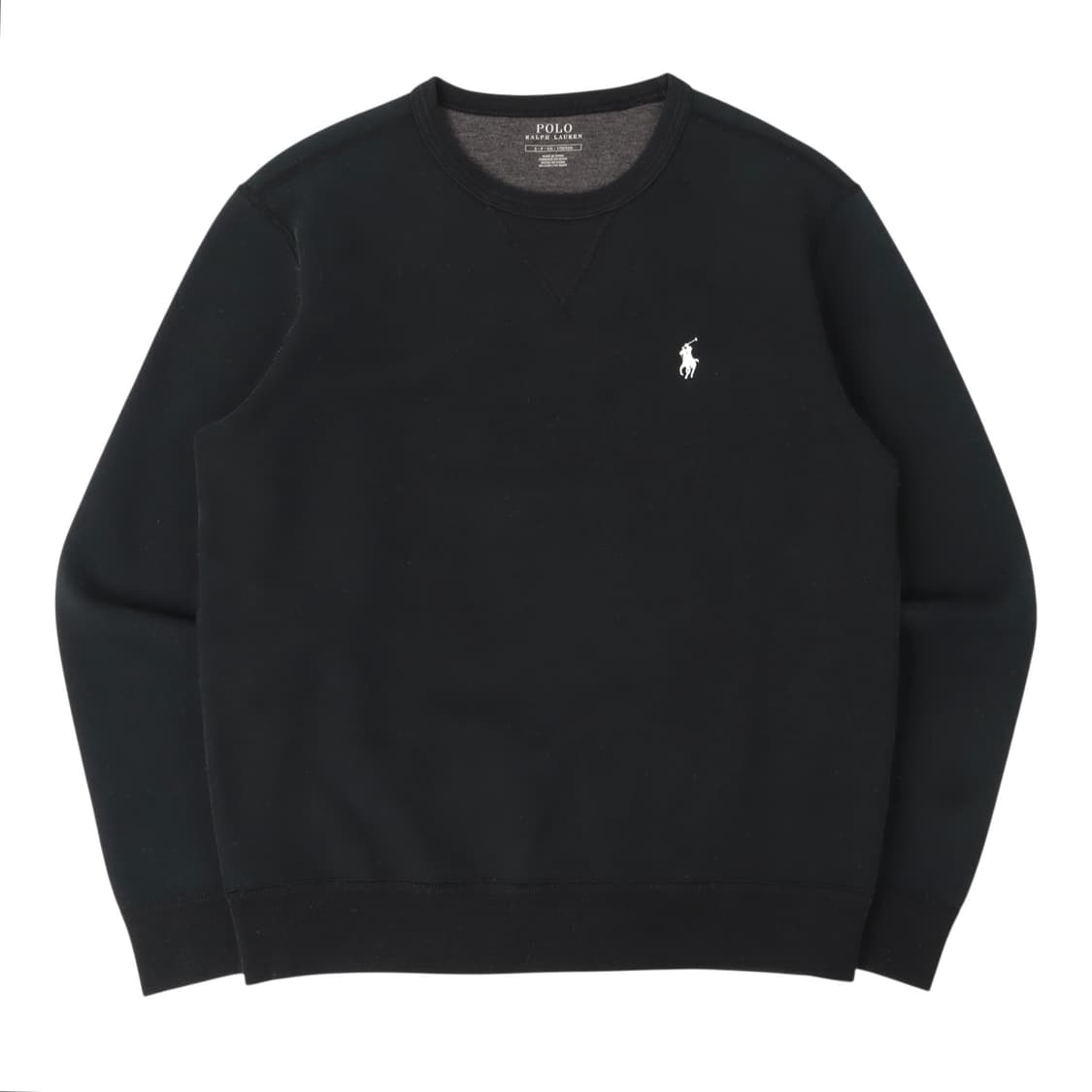 폴로 랄프로렌 블랙 코튼 폴리 크루넥 스웻셔츠 상품이미지1