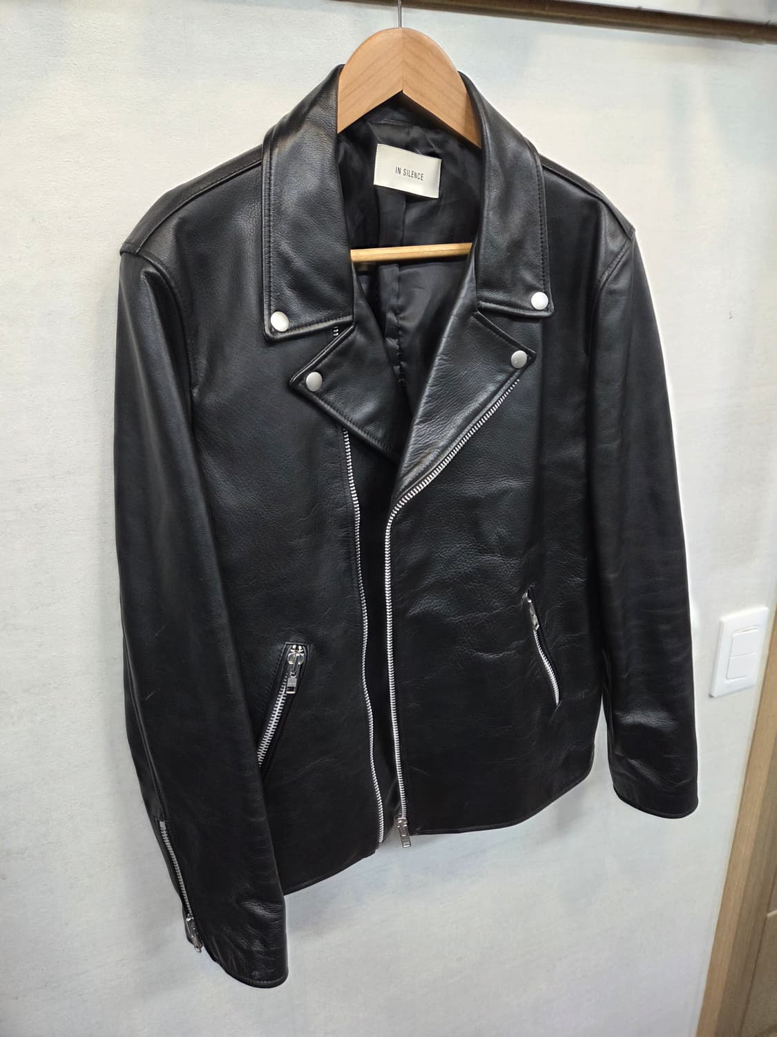 인사일런스 싱글 라이더 소가죽 자켓 L 상품이미지5