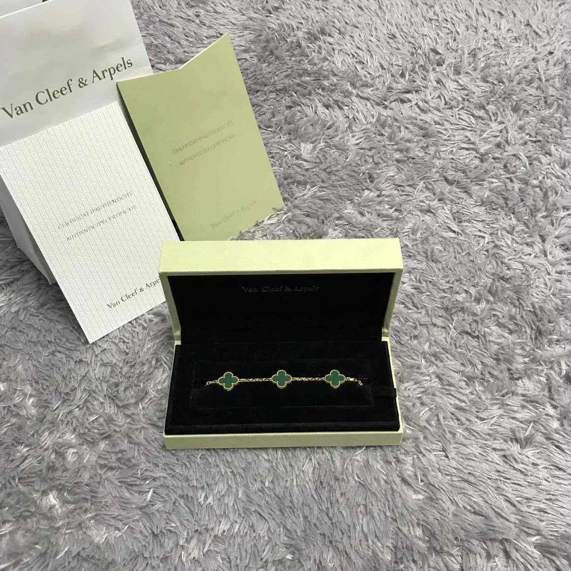 {클로젯}[풀구성] 반클리프 알함브라 브레이슬릿 5모티브 팔찌 그린 상품이미지1