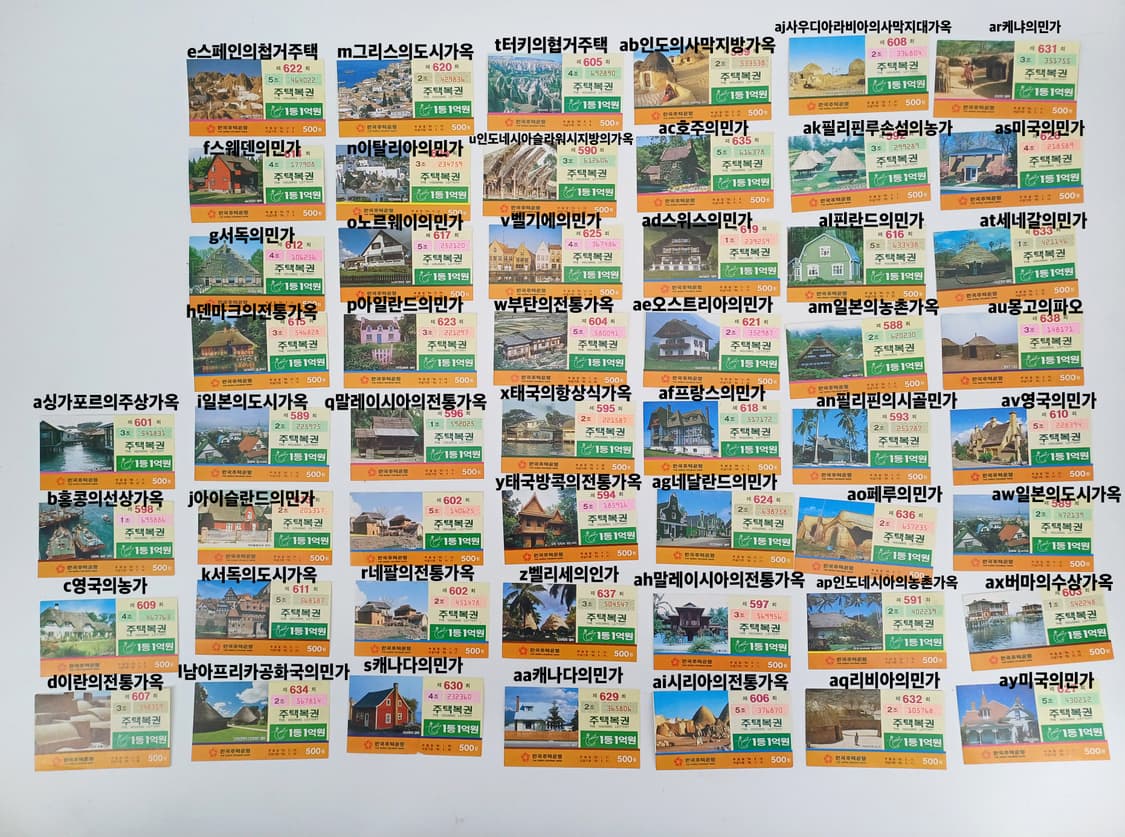 80,90년대 빈티지 복권 외국 주거 집 부동산 인테리어소품 상품이미지3