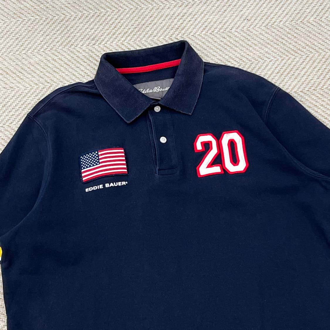 에디바우어 성조기 패치 반팔카라티 r3486 상품이미지3