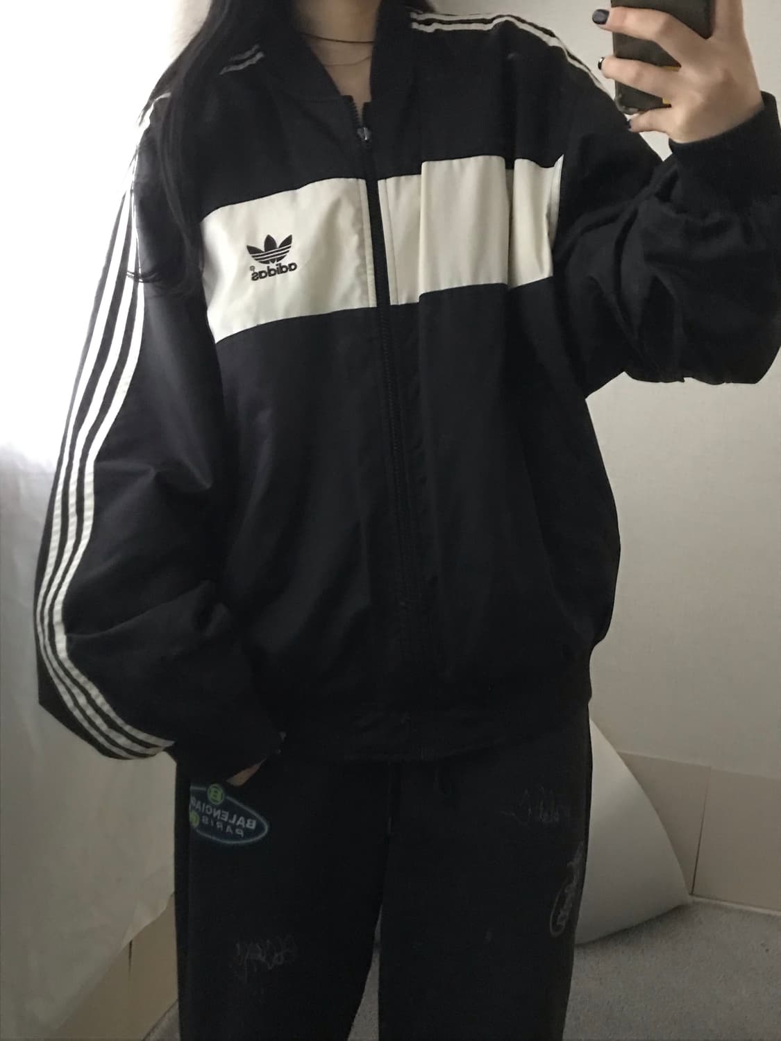 아디다스 90s 흰검 누빔패딩 상품이미지5