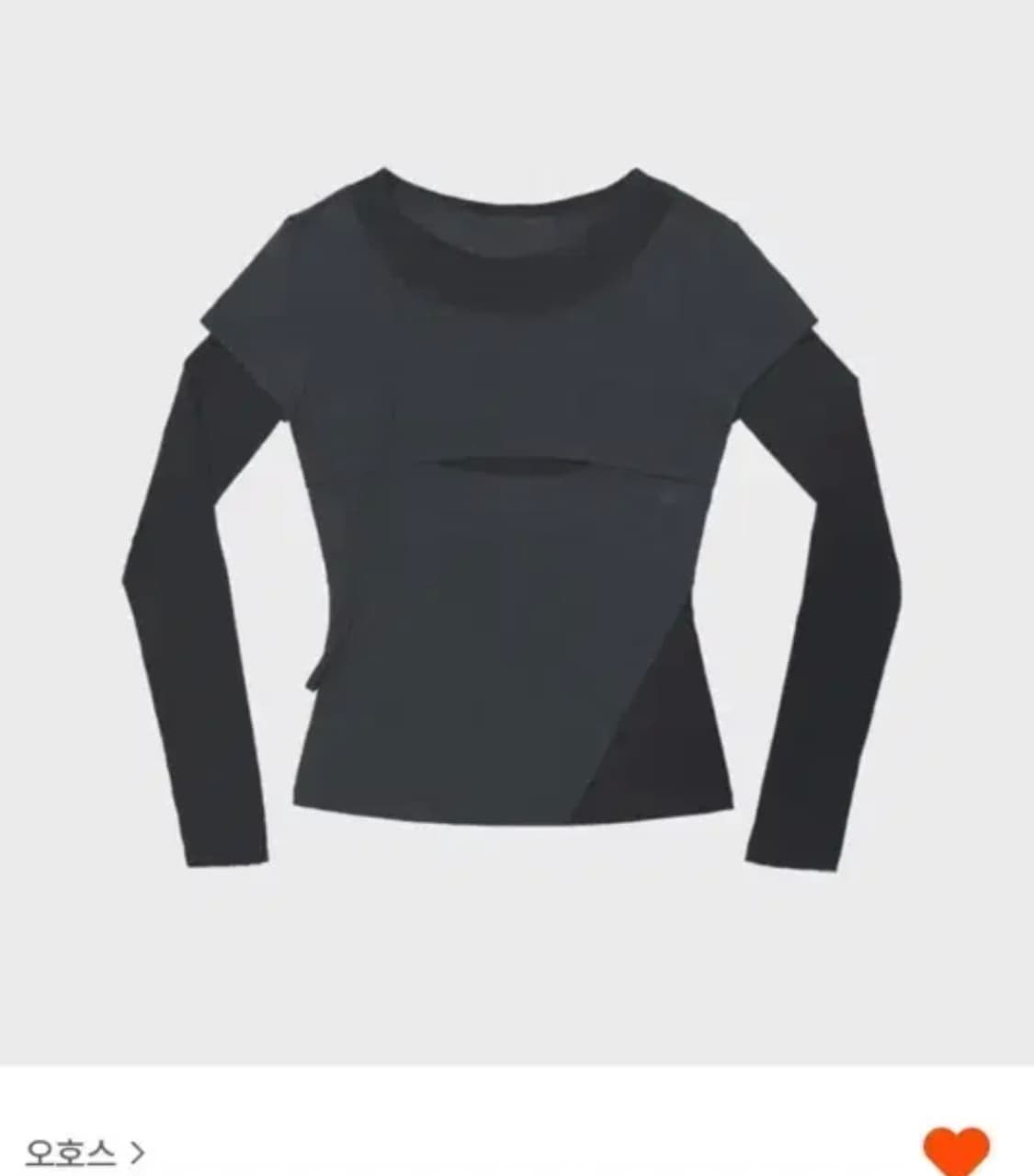 오호스 ojos 레이어드 숄더 스트랩 롱슬리브 차콜 상품이미지1