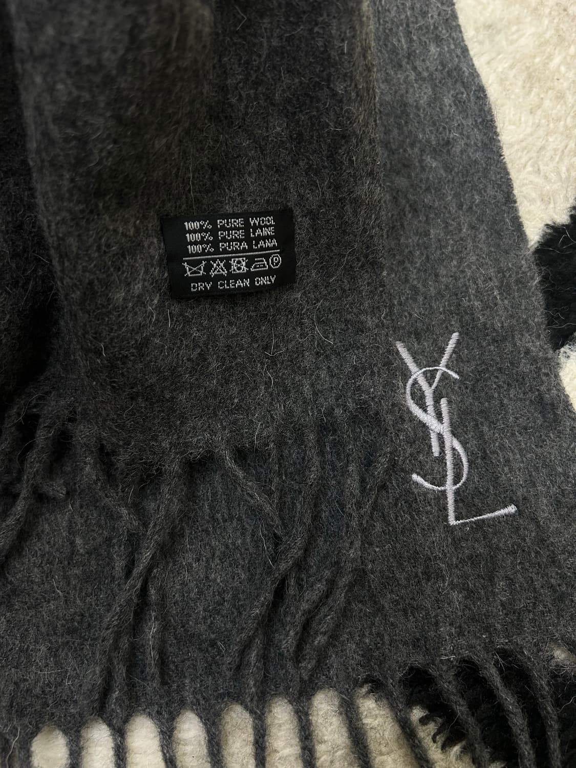 YSL 울 머플러 /챠콜 그레이 상품이미지3