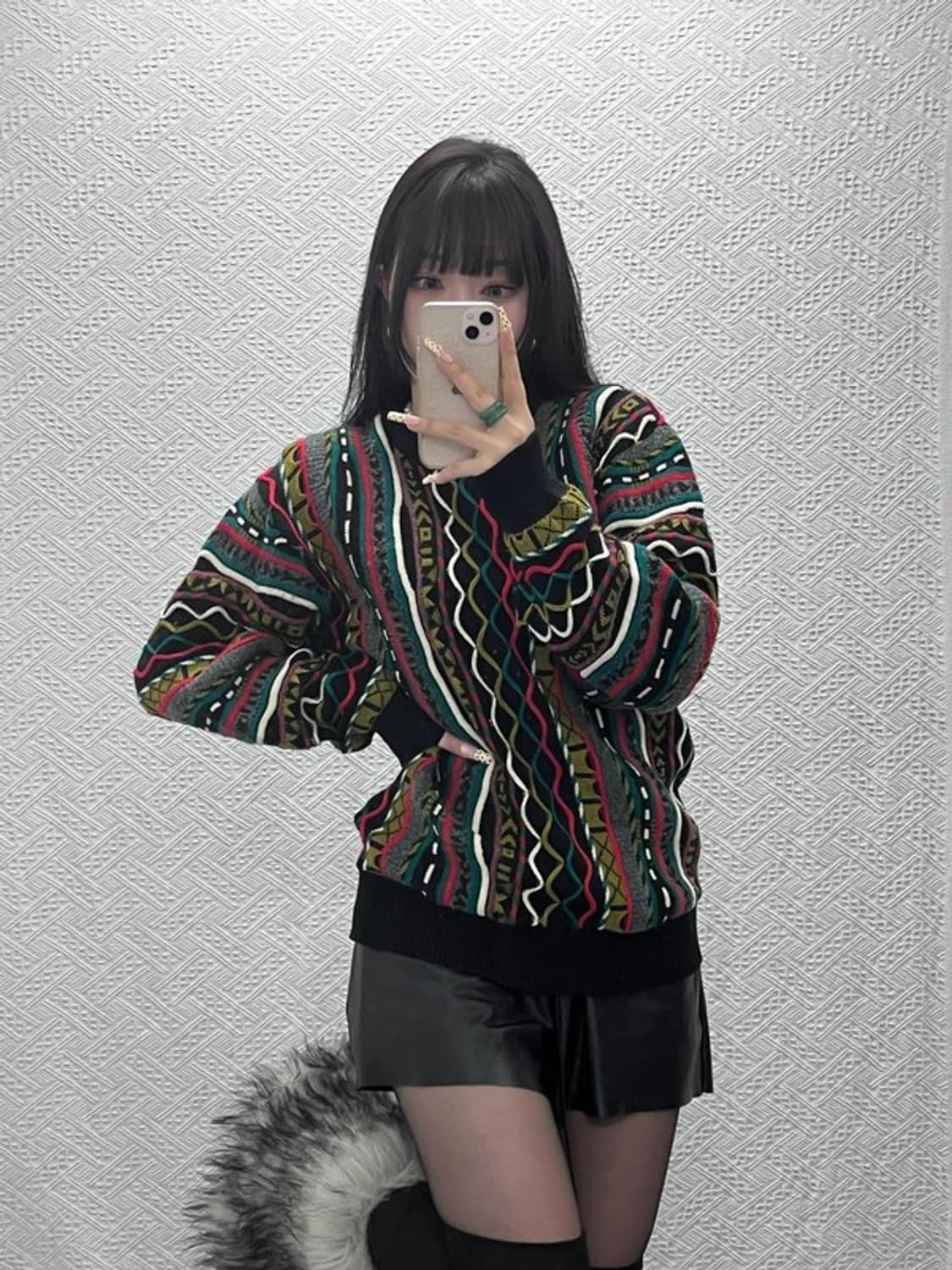 VIESTENI 일본 빈티지 보헤미안 히피 뜨개 니트 M C09613 상품이미지1