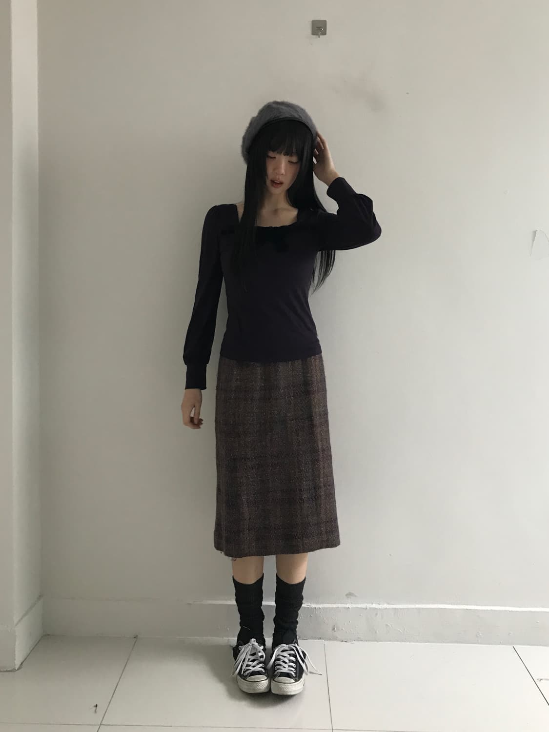 Wool Check Skirt 상품이미지10