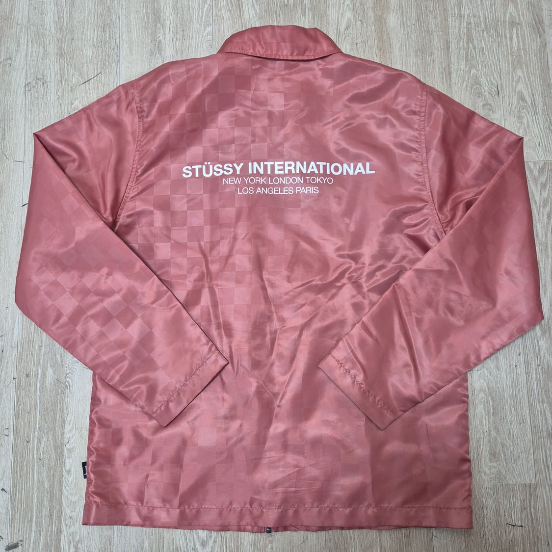 스투시 인터내셔널 체커보드 사틴 코치자켓 M(95) 상품이미지4