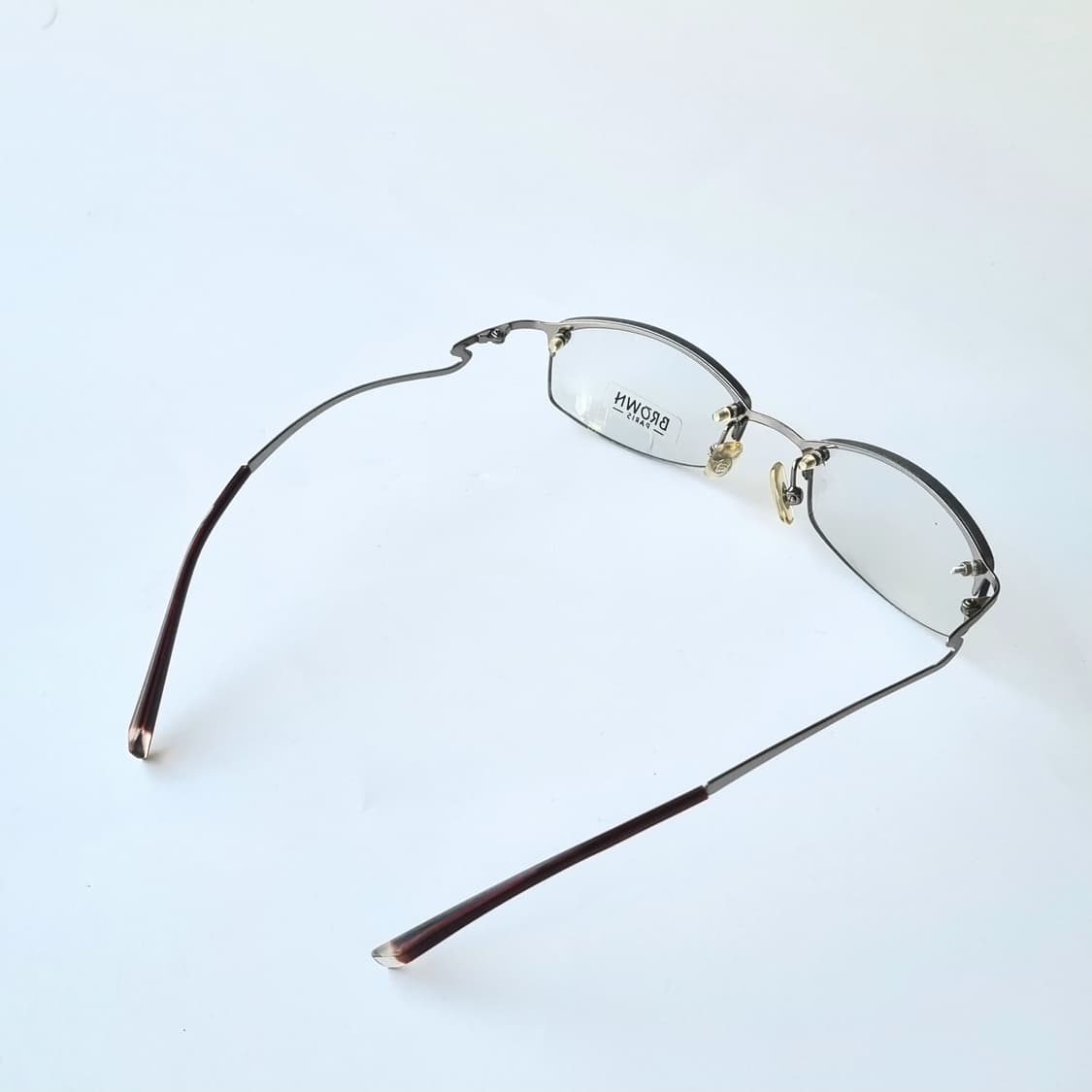 데드스탁 반전 디테일 지그재그 메탈 반무테 안경테  715 상품이미지5