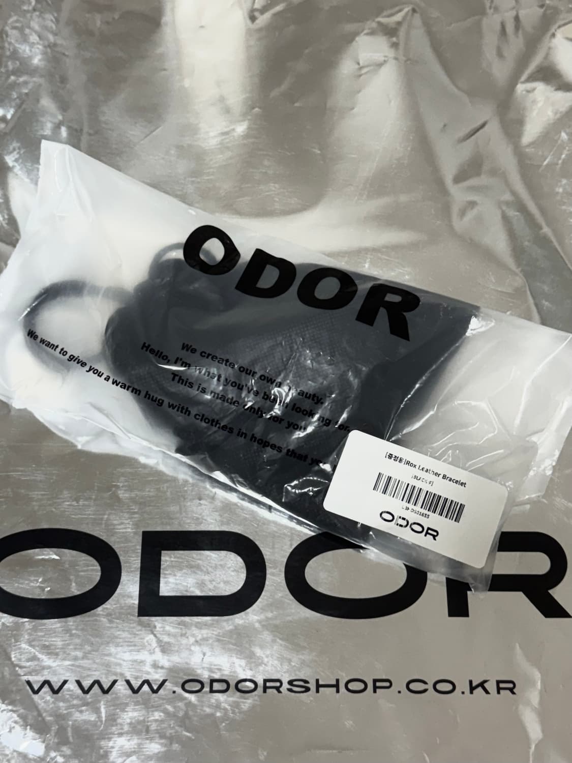 오도어 Rox Leather Bracelet 블랙 레더 팔찌 ROX 상품이미지3