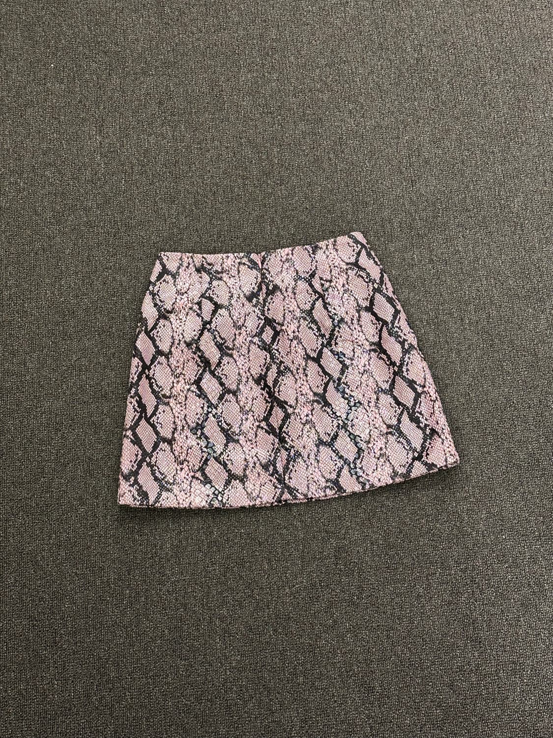 S)일본 빈티지 뱀피 프린트 핑크 미니 스커트 상품이미지7