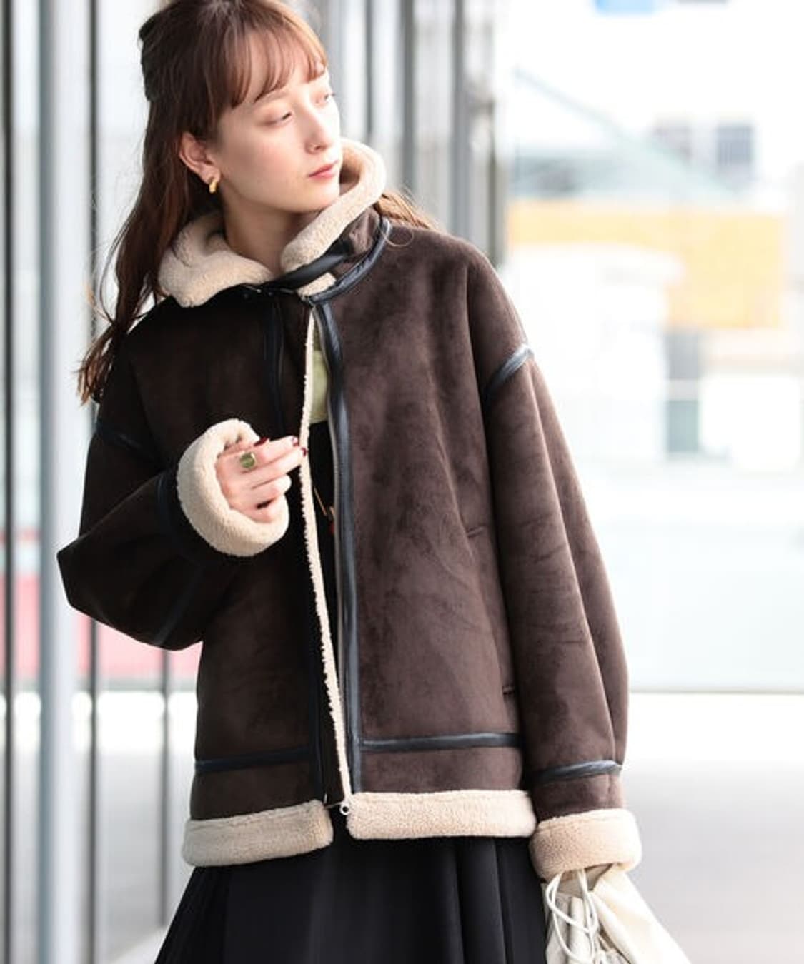 Ray BEAMS Fake Mouton Bomber Blouson 상품이미지2