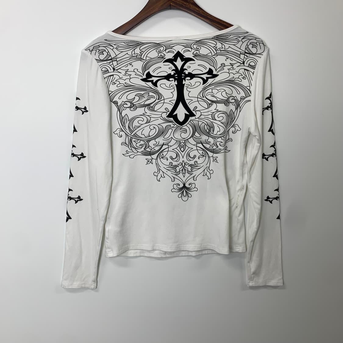 Vintage 빈티지 y2k 와투케 지뢰계 프린팅 롱슬리브 긴팔티 상품이미지3