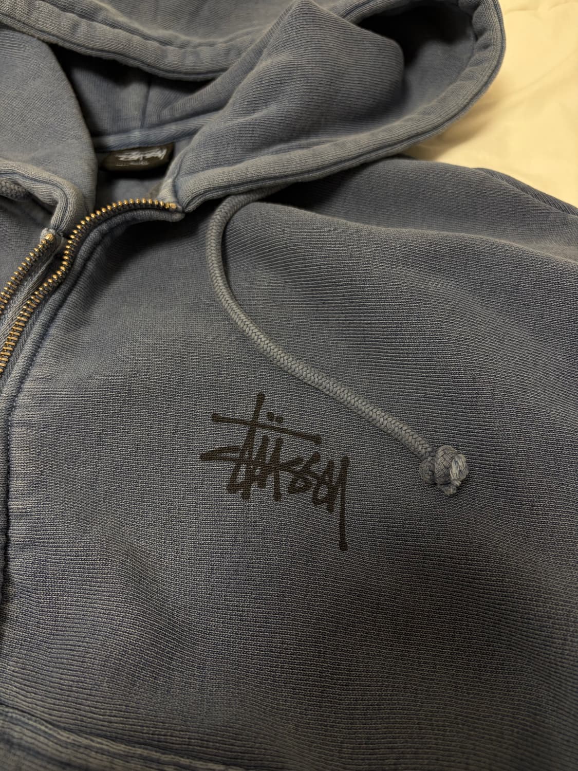 스투시 베이직 후드집업 피그먼트 블루 상품이미지6