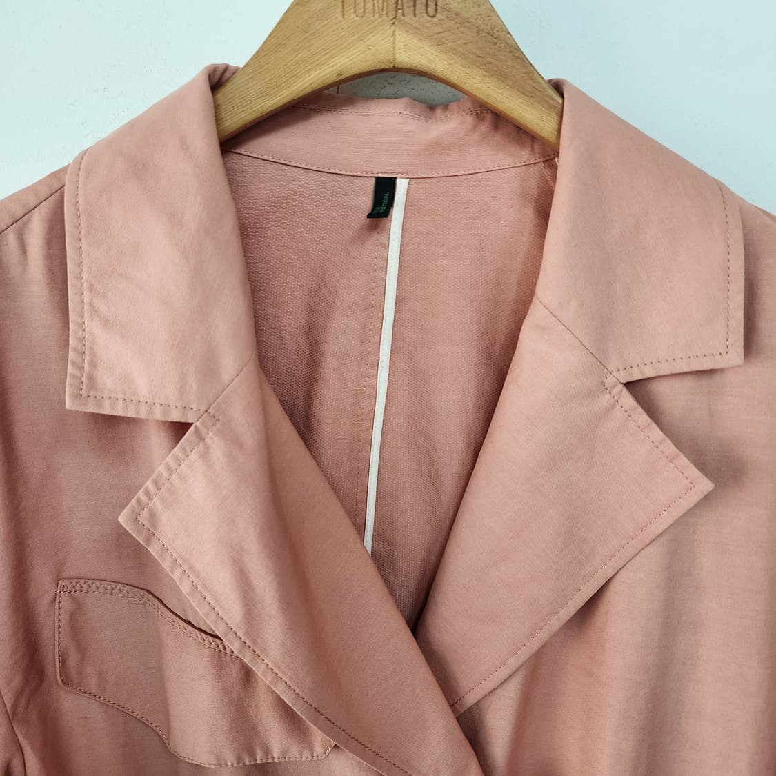 베네통 핑크색 롱 트렌치 코트 상품이미지2