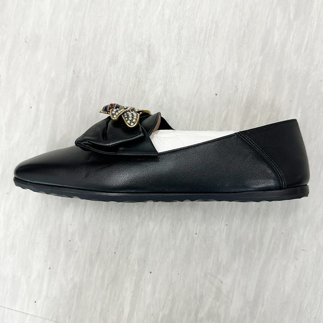 구찌 레더 꿀벌 비 리본 발레 플랫 로 37.5 240-245mm 상품이미지3