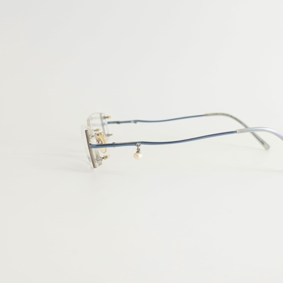올드올즈 데드스탁 빈티지 MEDICI 진주 템플 무테 메탈 안경 상품이미지5