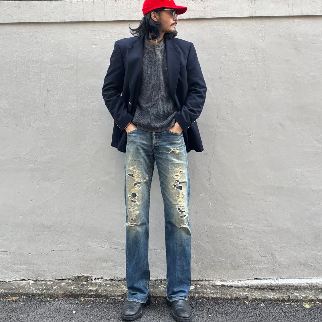 일본 타케오 키쿠치 리페어 데님 팬츠 상품이미지1