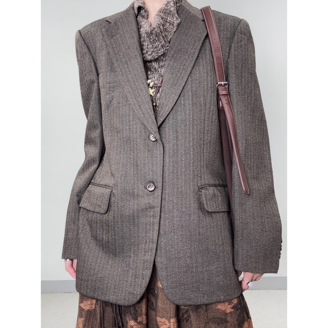 빈티지 브라운 블레이저 자켓 상품이미지1