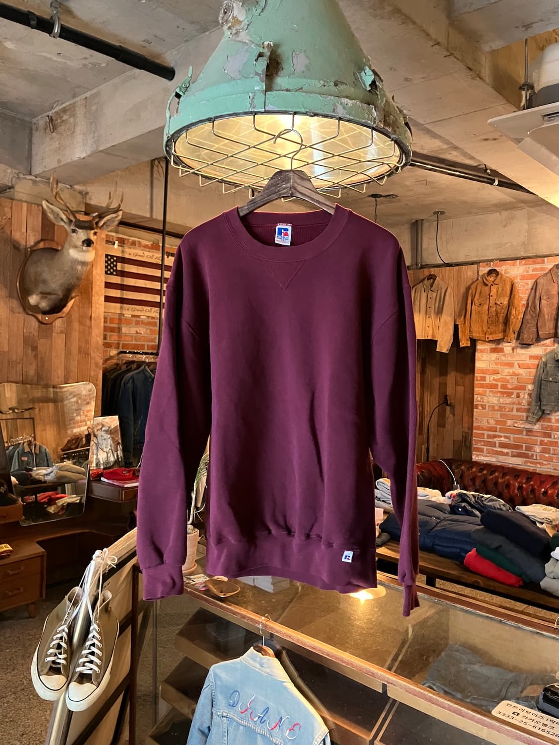 90s USA 빈티지 러셀 플레인 스웻 셔츠 맨투맨 상품이미지1