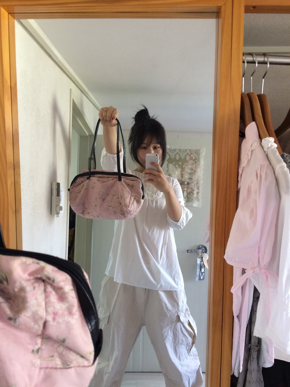 빈티지 핑크 벚꽃 숄더백 상품이미지6