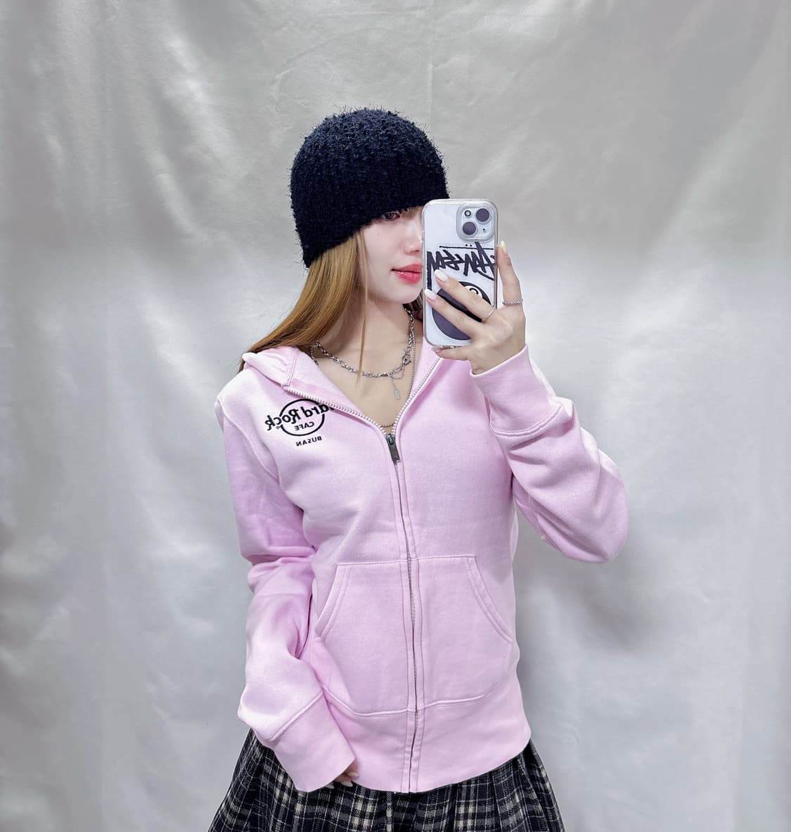 하드락카페 부산 뮤트핑크 후드집업  상품이미지2