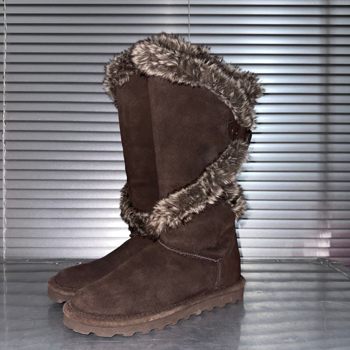 00s BEARPAW 스웨이드 핀터레스트 퍼 트림 어그 부츠 상품이미지3