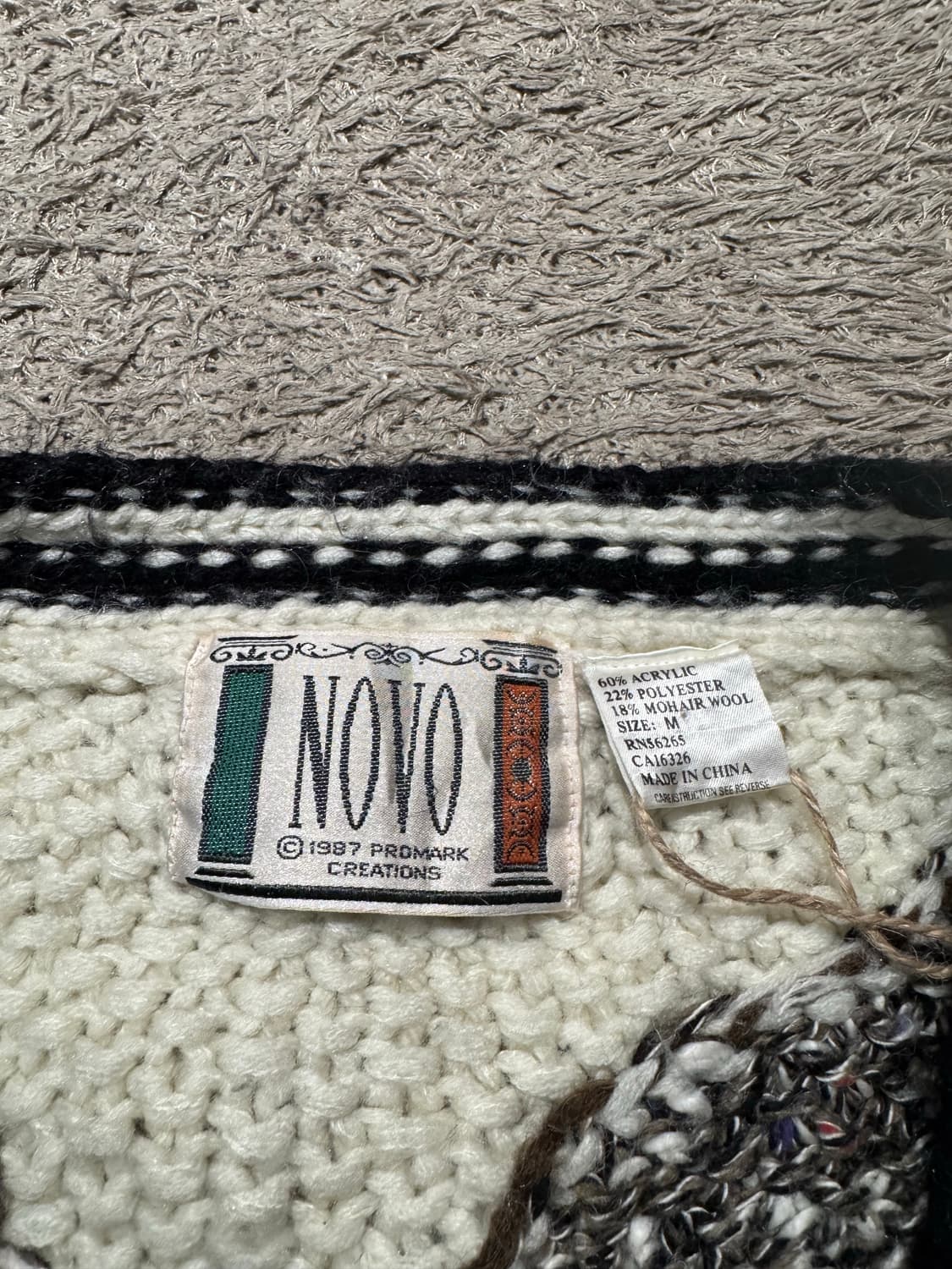 NOVO 빈티지 패턴 모헤어 가디건 니트 M 상품이미지2