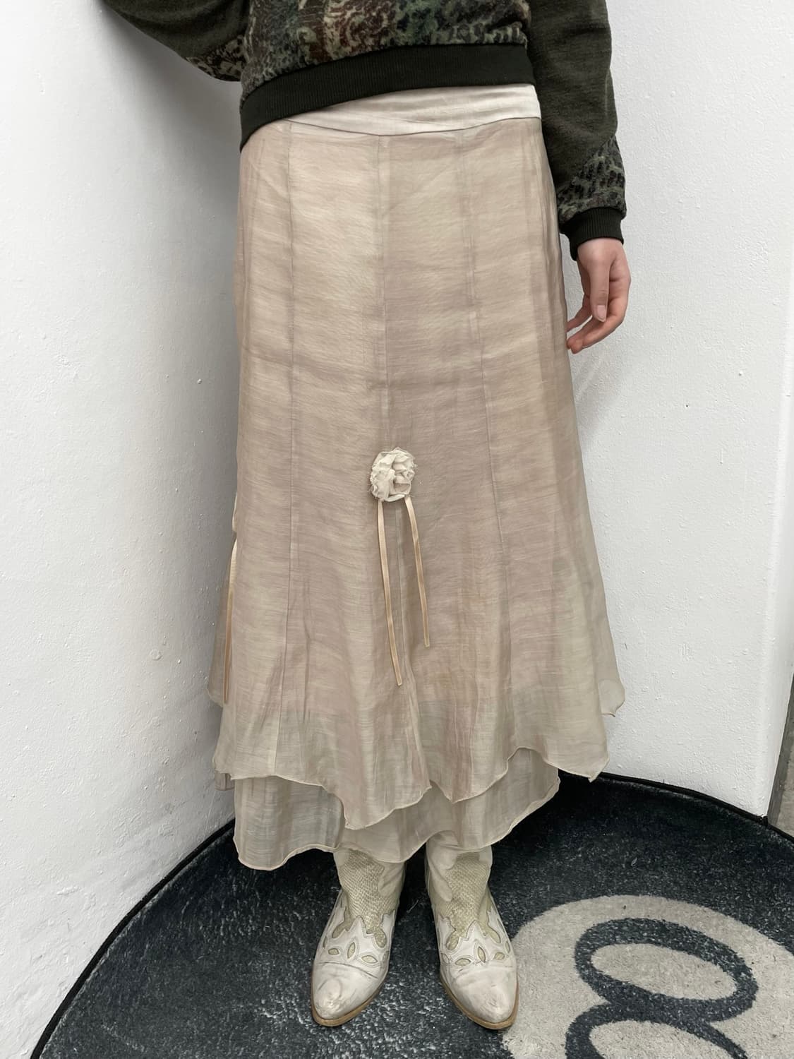 페어리 모리 플로럴 시어 롱 스커트 상품이미지1