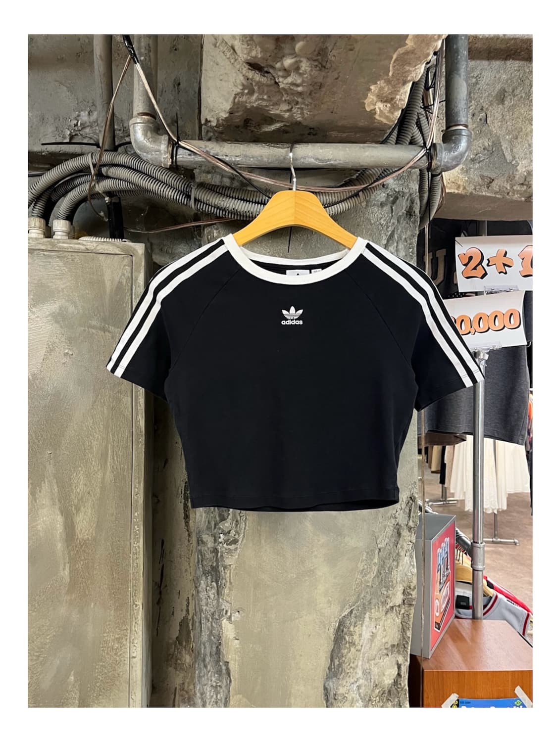 아디다스 크롭 반팔티 블랙 L #csz4073 상품이미지1