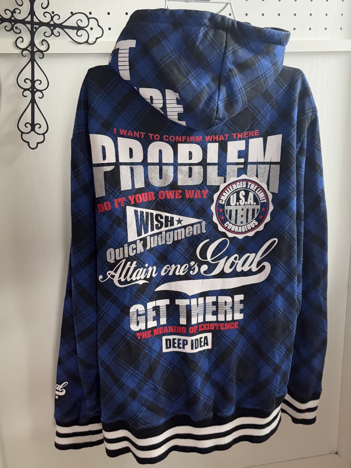 • Blue Check y2k Hooded Zip-Up 상품이미지3
