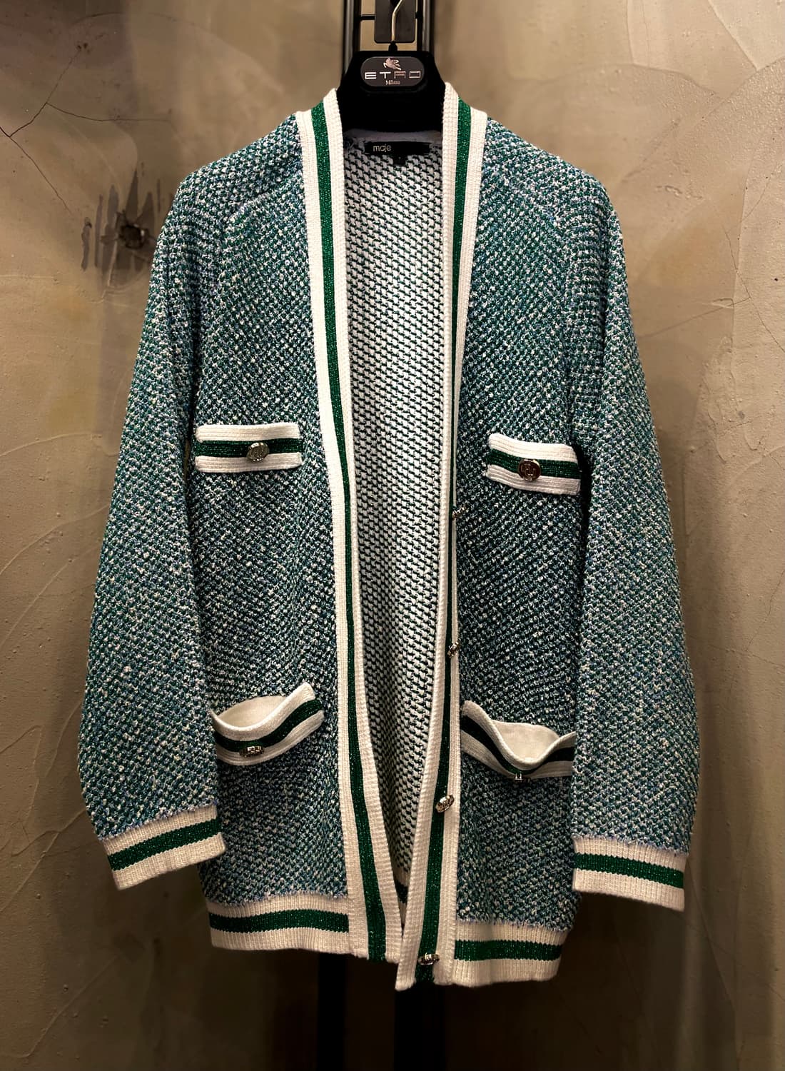 마쥬 그린 글리터 트위즈 가디건 55~66 상품이미지3