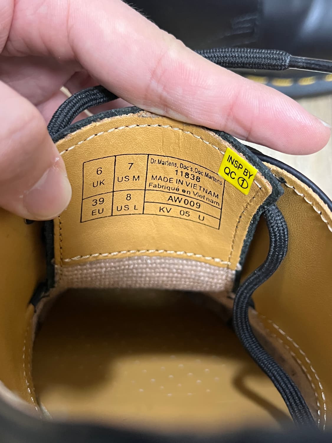 택포15) 닥터마틴 1461 스무스 3홀 블랙 UK6 250 상품이미지3