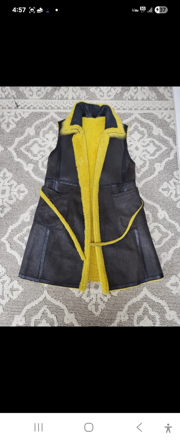 천연 양가죽  롱 무스탕 조끼 55-66 상품이미지2