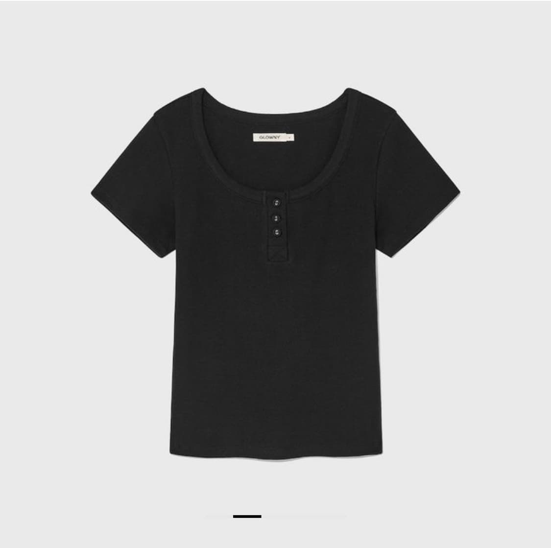 글로니 PROVINCE EYELET BUTTON TEE (BLACK) 상품이미지1