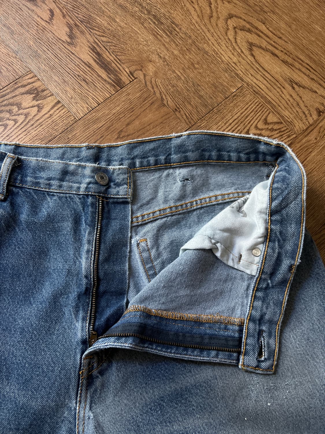 [38]리바이스 USA 517 빈티지 디스트로이드 플레어핏 데님 팬츠 상품이미지3