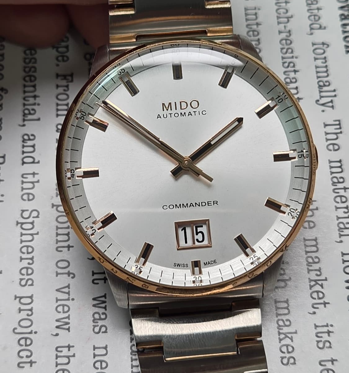 미도(MIDO) 커맨더 빅 데이트 콤비 칼리버80 오토매틱 브레이슬릿 v 상품이미지1
