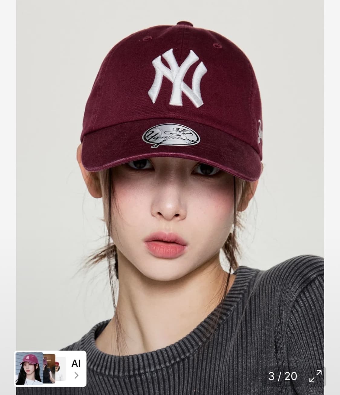 [카리나 착용] MLB 엠엘비 시그니처 언스트럭쳐 볼캡 모자 상품이미지1