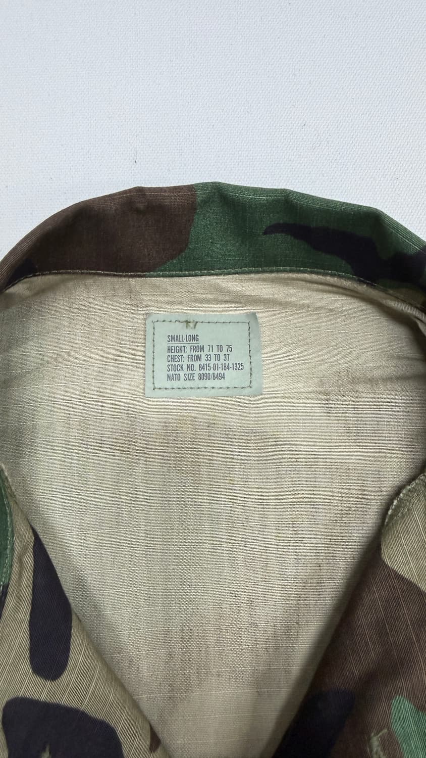 [S/L] 미군 오리지널 우드랜드 립스탑 카모 BDU 자켓 상품이미지2