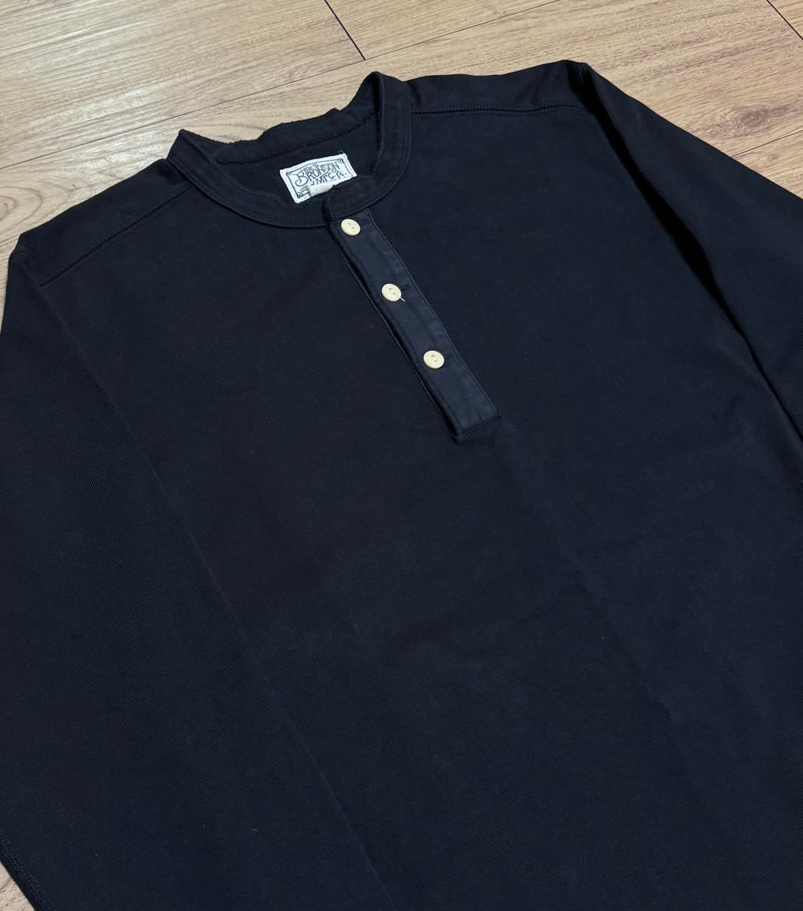 [L]브론슨 헨리넥 롱슬리브 긴팔티 블랙 상품이미지2