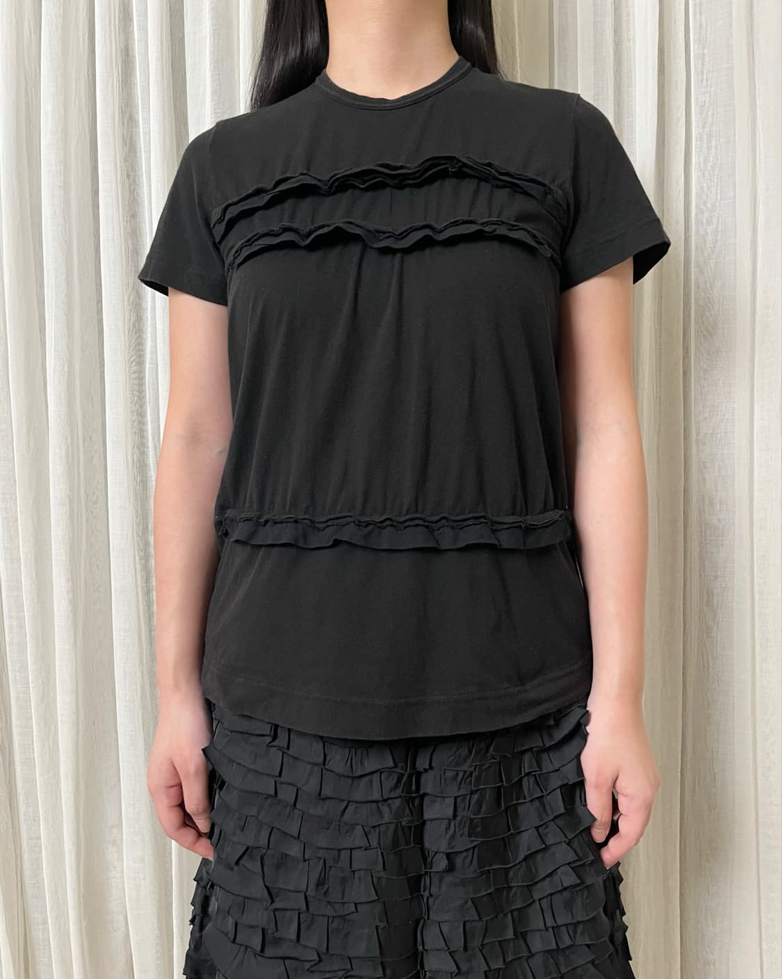 꼼데가르송 프릴 셔링 탑 티셔츠 comme des garcons 상품이미지1