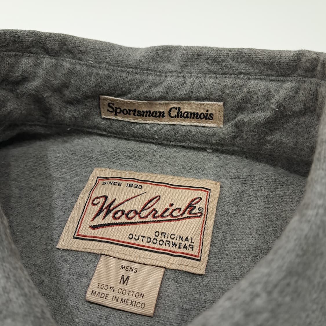 CL369 M 울리치 90s 멕시코판 가죽패치 플란넬 그레이 셔츠 남방 상품이미지3