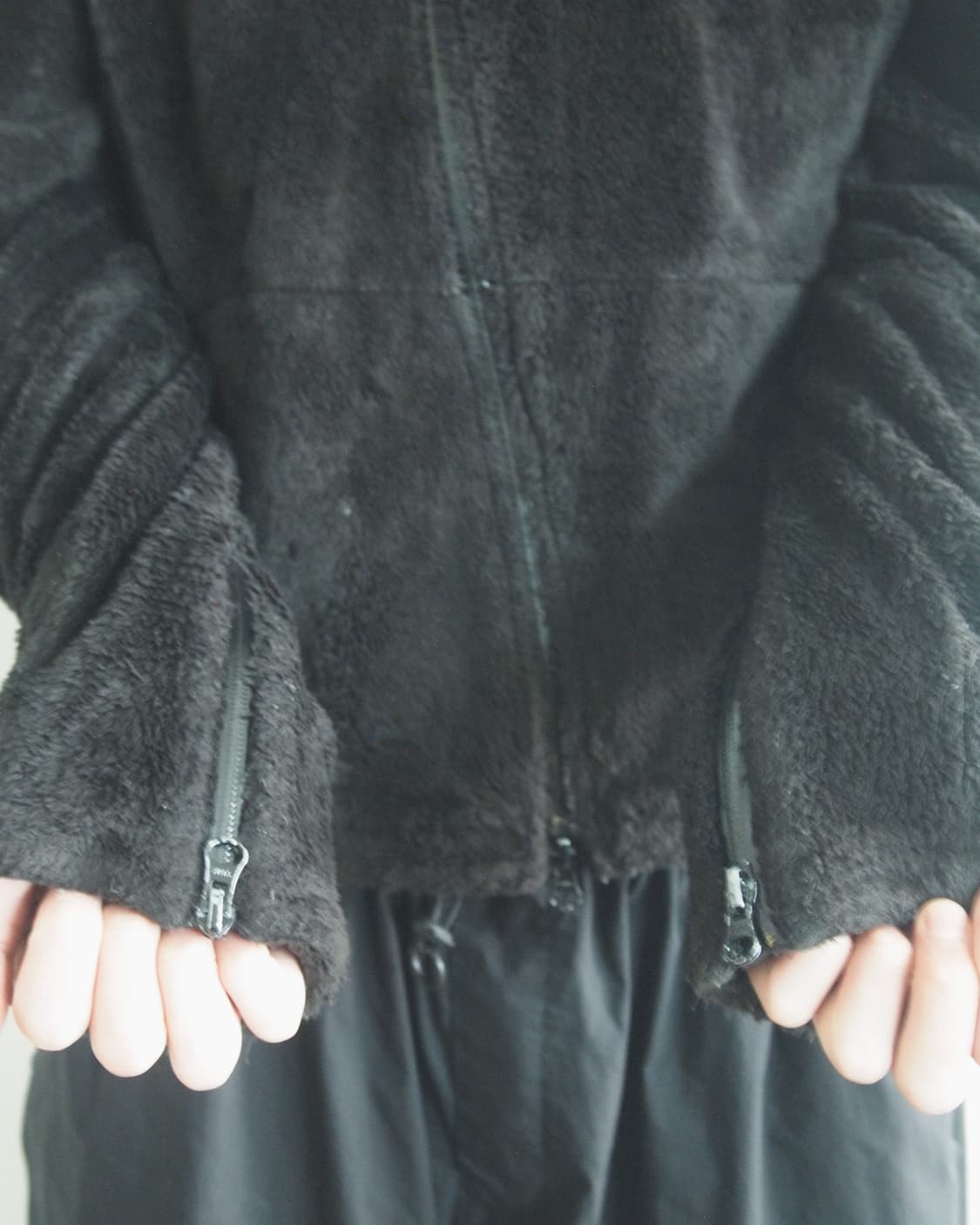 지에다 사선집업 후드 플리스 자켓 상품이미지4