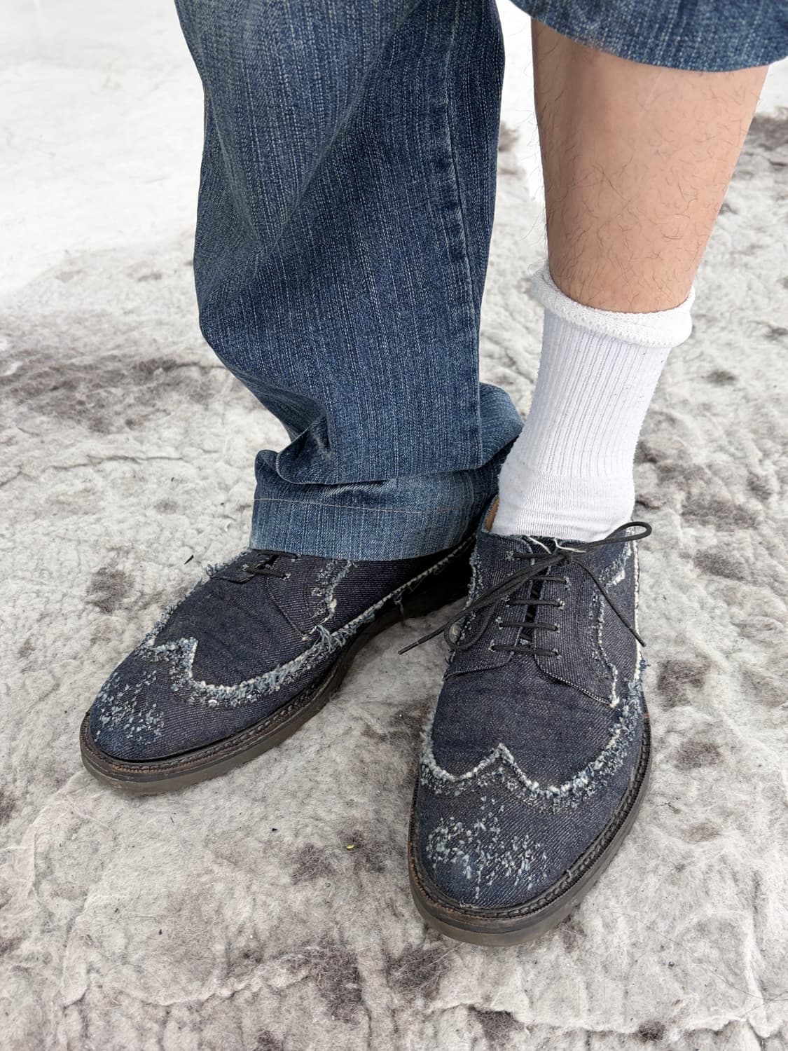 폴스미스 디스트레스드 윙팁 데님 슈즈 상품이미지2