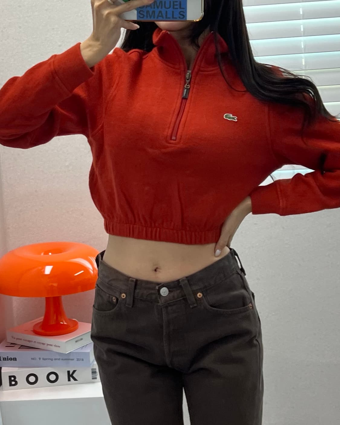 (WOMEN)라코스테 크롭 맨투맨-M1368 상품이미지7